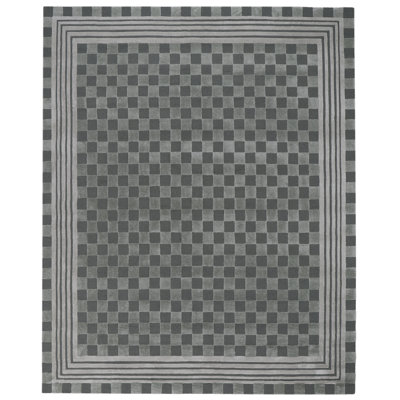 Sage Green Tonal Check Rug