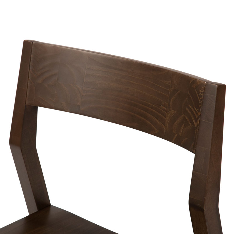 Linzy Solid Wood Modern Side Chair, Walnut