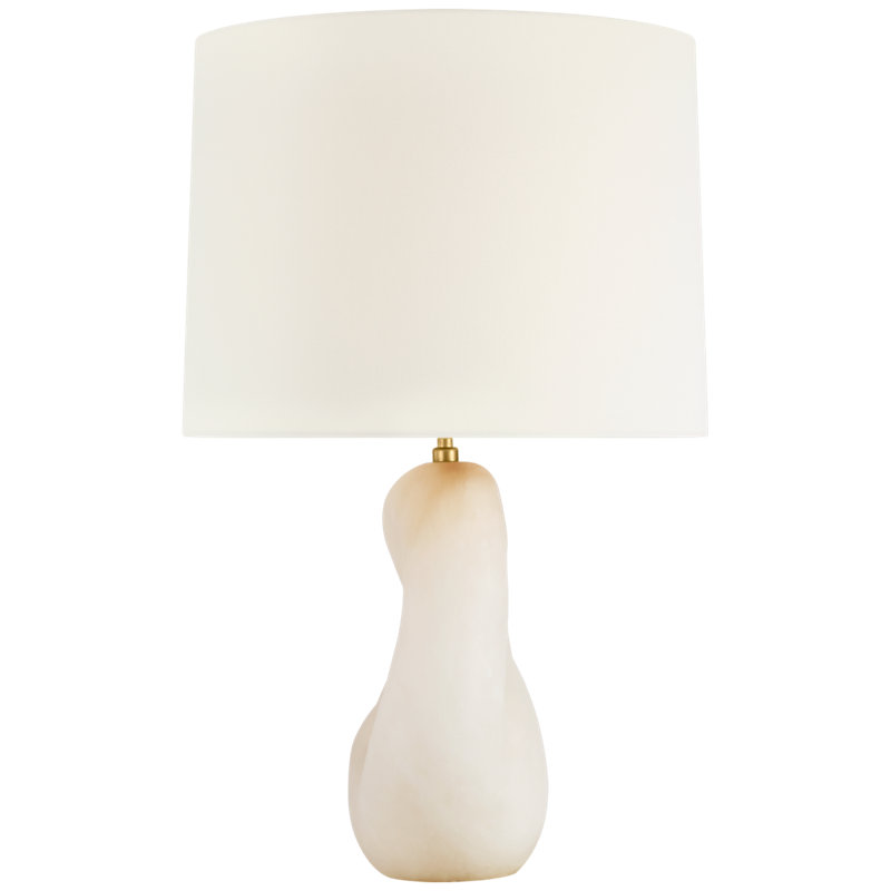 Adria 25" Cordless Table Lamp in Plaster White with Linen Shade, Alabaster