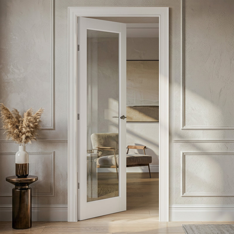 Portes de garde-manger en bois transparent 30 po x 80 po sans trousse de rangement, 30 po x 80 po