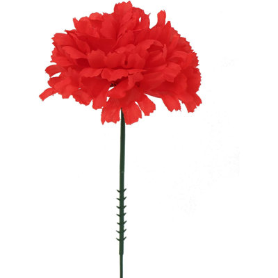 Choix d'œillets en soie rouge Real Touch - 100 unités en vrac - Têtes luxuriantes de 3,5 po avec tiges de 5 po pour les bouquets de mariage - Centres de table et décor - Élégance vibrante - Œillets rouges en vrac, fleurs artificielles