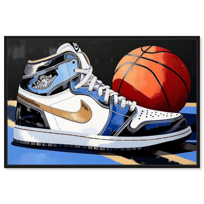 Sneaker and Basketball Blues Canvas Print Car Art by Art Remedy