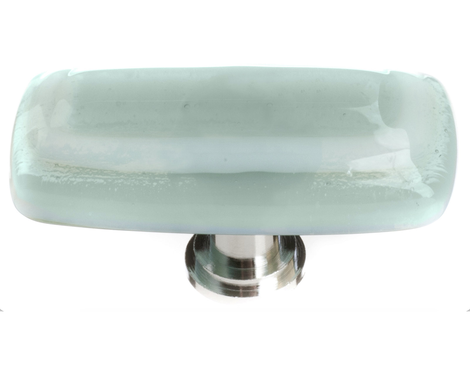 Stratum Rectangular Knob Knob, Spruce Green, Polished Chrome
