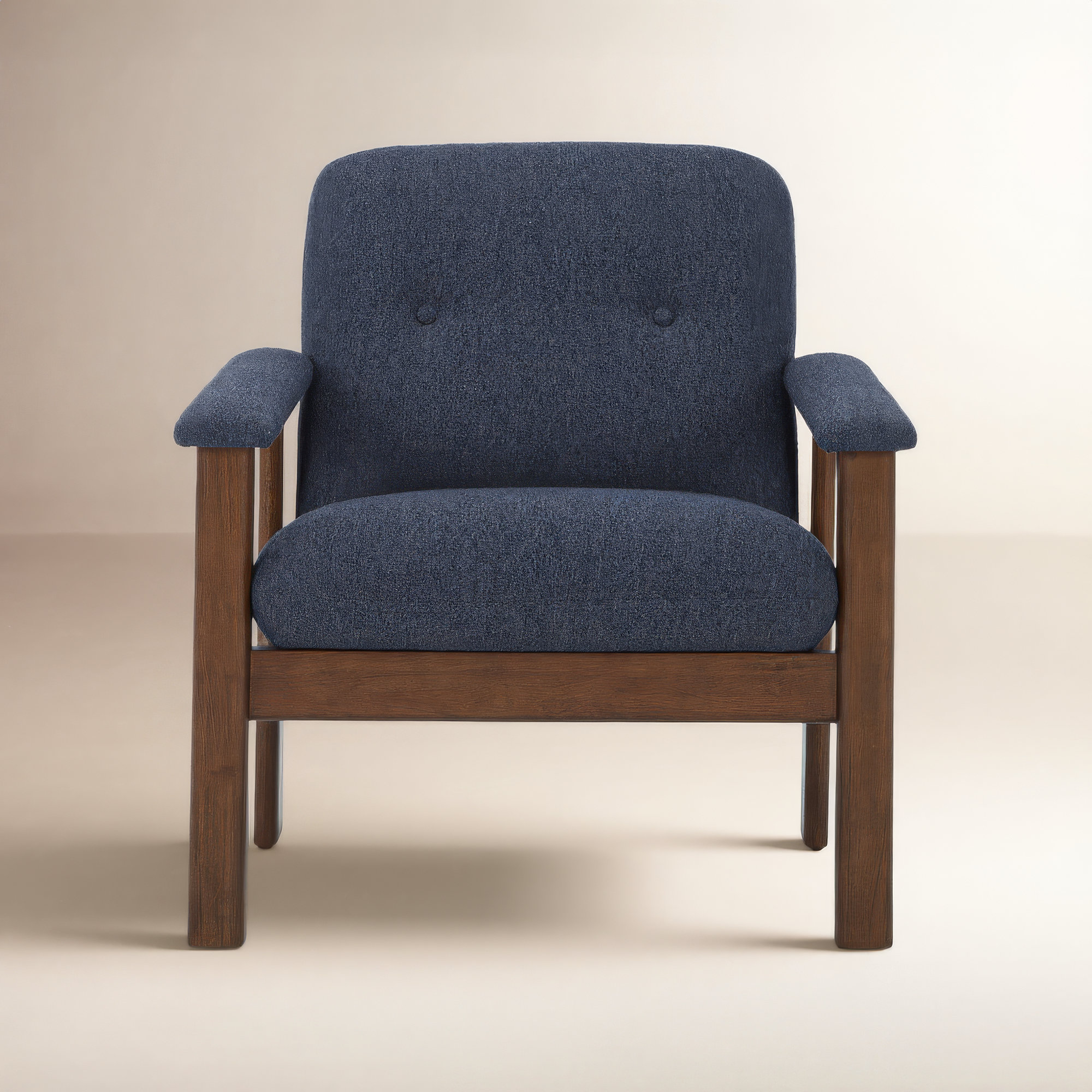 Ellington Upholstered Lounge Chair, Dark Blue