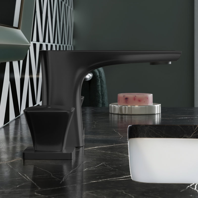 Monaco 8 in. Widespread, 2-Handle, Bathroom Faucet, Matte Black