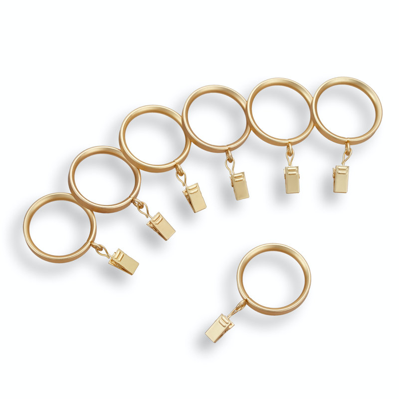 Edrielle Plastic / Acrylic, Metal Curtain Rings, Brushed Gold