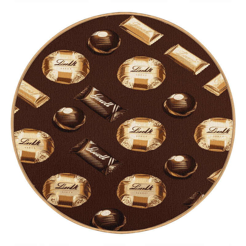  Tapis lavable au chocolat Lindt, Rond 6 pi