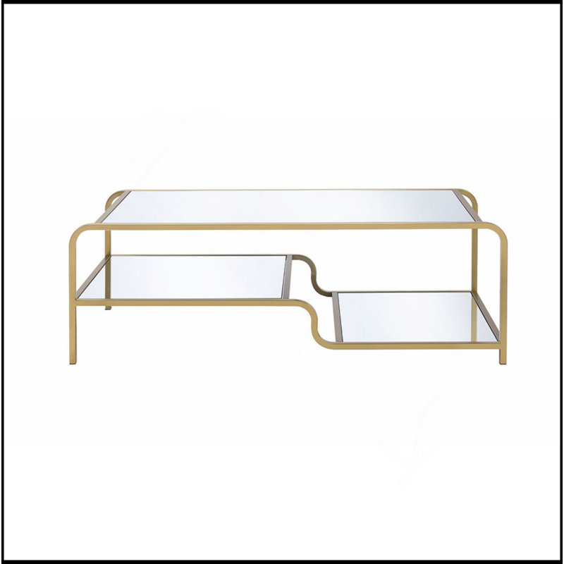 Mirrored & Gold Finish Coffee Table