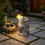 Statue de jardin à énergie solaire pour chat et papillon, marche / arrêt automatique, décoration extérieure imperméable Ip55