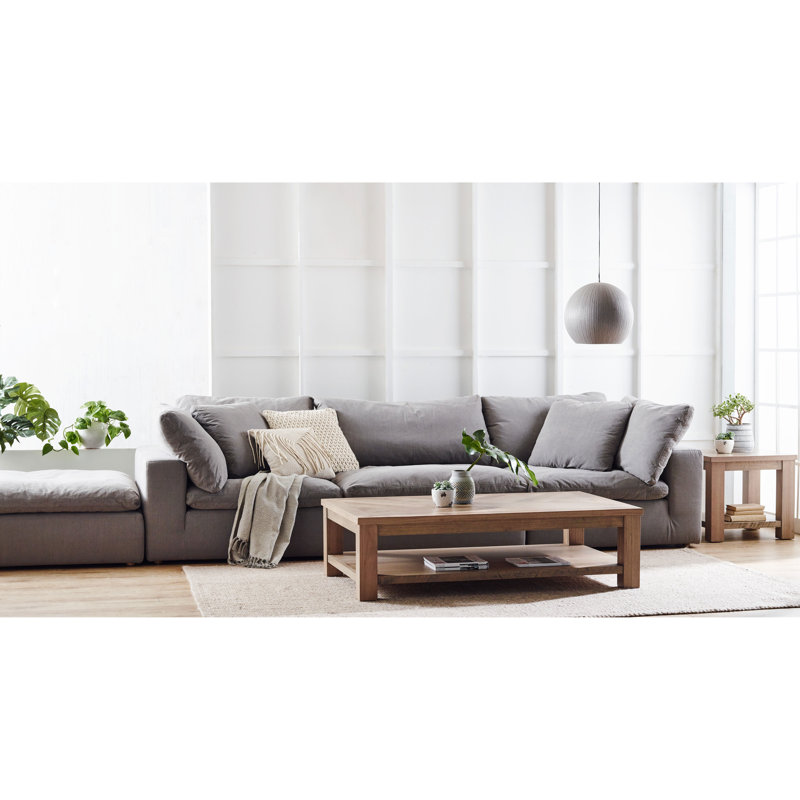 Canapé modulaire en tissu performance 6 pièces Tila, Performance gris clair