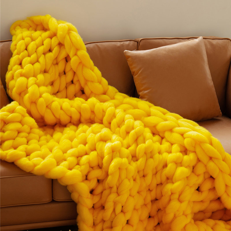 Throw Blanket, 60cm x 60cm, Yellow