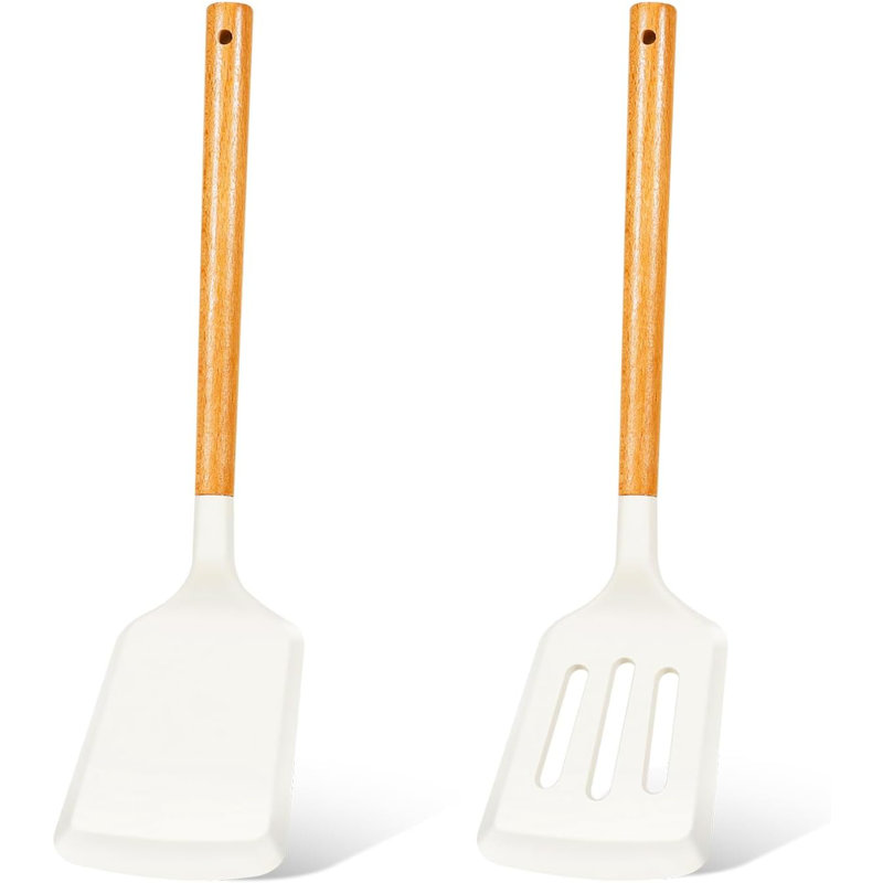 2-piece Heat-resistant Silicone Spatula Set