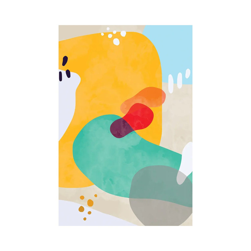 Organic Modern Bold Shapes - Wrapped Canvas Painting - Wrapped Canvas Painting, 66.04 cm H x 45.72 cm W