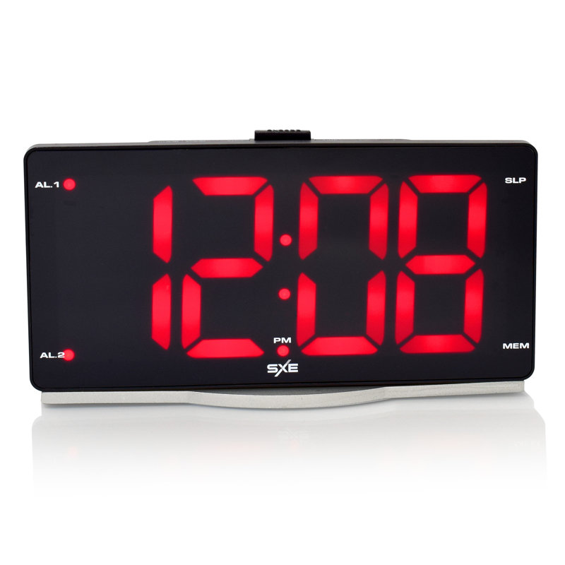 Réveille-matin à affichage SXE extra large avec 2 ports de charge USB