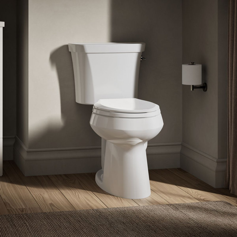 Highline 1.6 GPF Elongated Two-Piece Toilet, White, Right-Hand