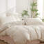 Linge de lit double en mousseline de coton à motif floral rose-115382630