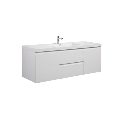 Jarrot 59'' Single Bathroom Vanity with Acrylic Top
