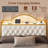 Full Upholstered Platform Bed with 2 removable Drawers, Stylish Headboard & Charging Station, LED lights, Easy Assembly, White-759710021