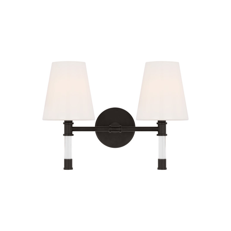 Éclairage pour meuble-lavabo à 4 lumières Michelly, Fer vieilli, 2, H 11 po x l 15 po x P 7,4 po