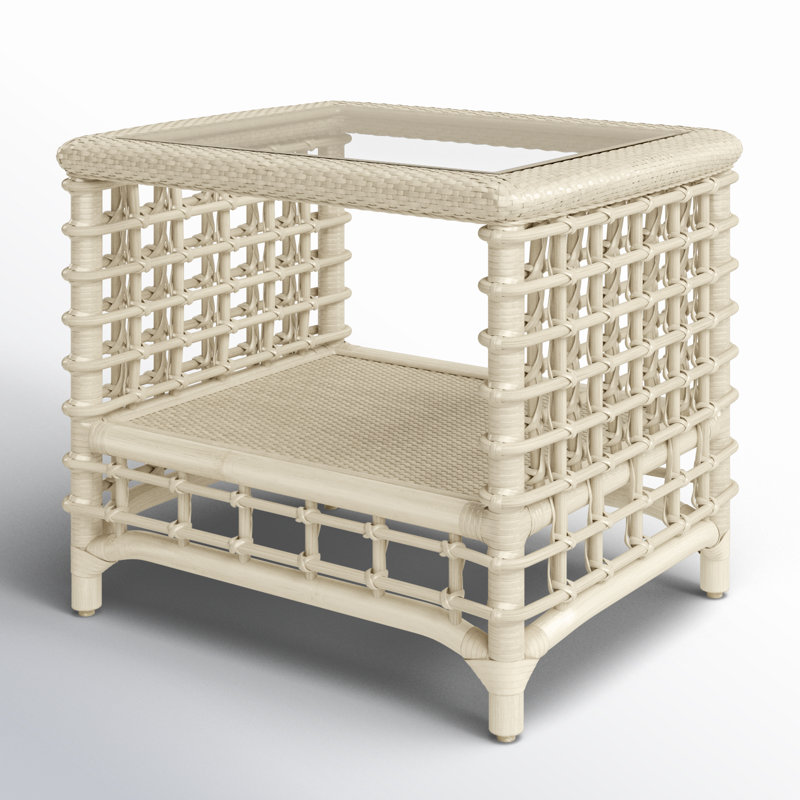 Bridgehampton End Table, Antique Frost White