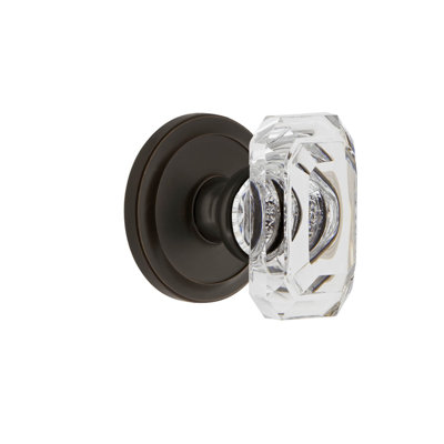 Faux bouton de porte simple en cristal Grandeur Circulaire Rosette