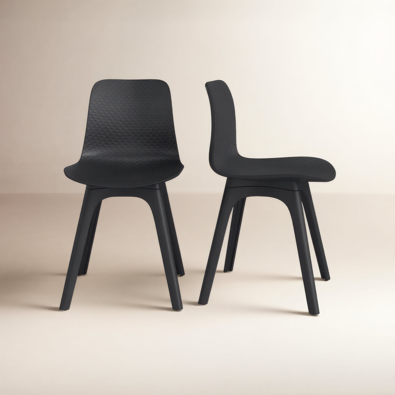 Brin Molded Plastic Dining Chair, Black