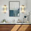 1-Light 20" Dimmable LED Flush Mounted Wall Sconce with Alabaster Shade(G9 Bulbs Included)-698771011