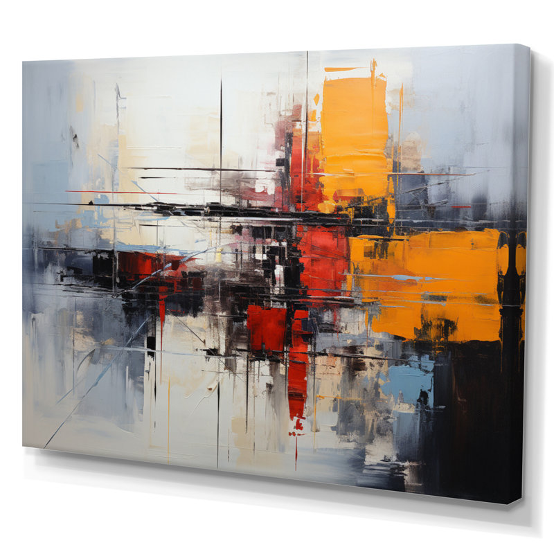 Art asiatique, expression abstraite II - impression, H 24 po x l 32 po x P 1 po, Toile tendue