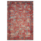 Medina Handmade Wool Navy/Red Area Rug