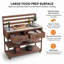 Îlot de cuisine extérieur 62 po avec plateau en acier inoxydable, table de préparation pour barbecue avec 2 tiroirs et tablette de rangement, brun-125764155