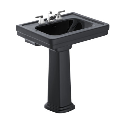 TOTO® Promenade® 27-1/2" x 22-1/4" Rectangular Pedestal Bathroom Sink for Single Hole Faucets, Ebony