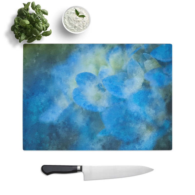 Hydrangea Flowers Painting Chopping Board, 0.4cm H x 20cm W x 28.5cm L