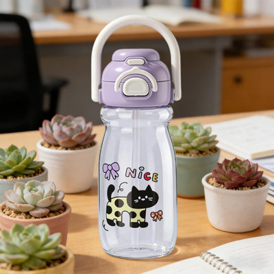 Bouteille d'eau 700 ml haute apparence tasse de paille résistant à la chaleur bouteille d'eau tasse portative isolée avec paille pour adultes