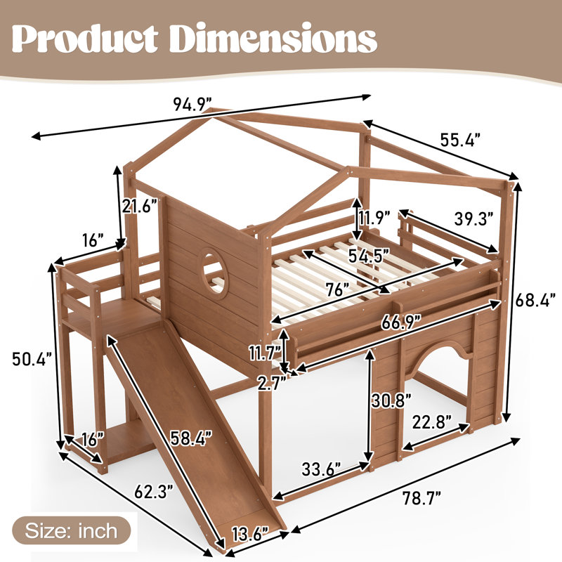 Lits doubles multifonctionnels avec rangement, loft en bois aggloméré pour la maison