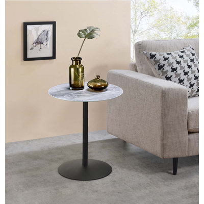 Benis Glass Top End Table
