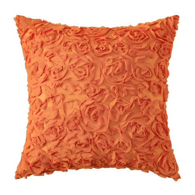 Housse de coussin 3D en mousseline de soie rose (housse seulement)