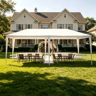 10x20 FT Heavy-Duty Waterproof Party Tent Canopy Gazebo, Steel Frame Outdoor Shade Shelter for Wedding & Events - No Sidewalls