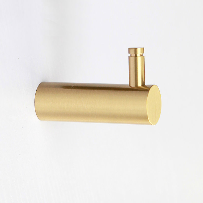 Tomah Wall Mounted Robe Hook, Brushed Brass