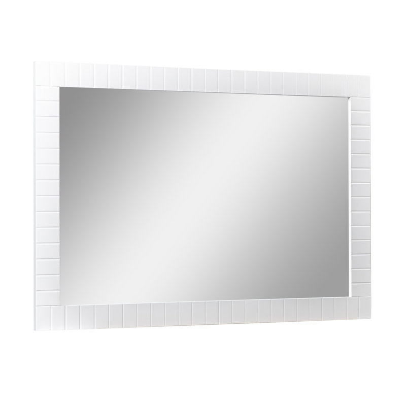 Miroir mural Kamien, Blanc mat, 28 po x 28 po