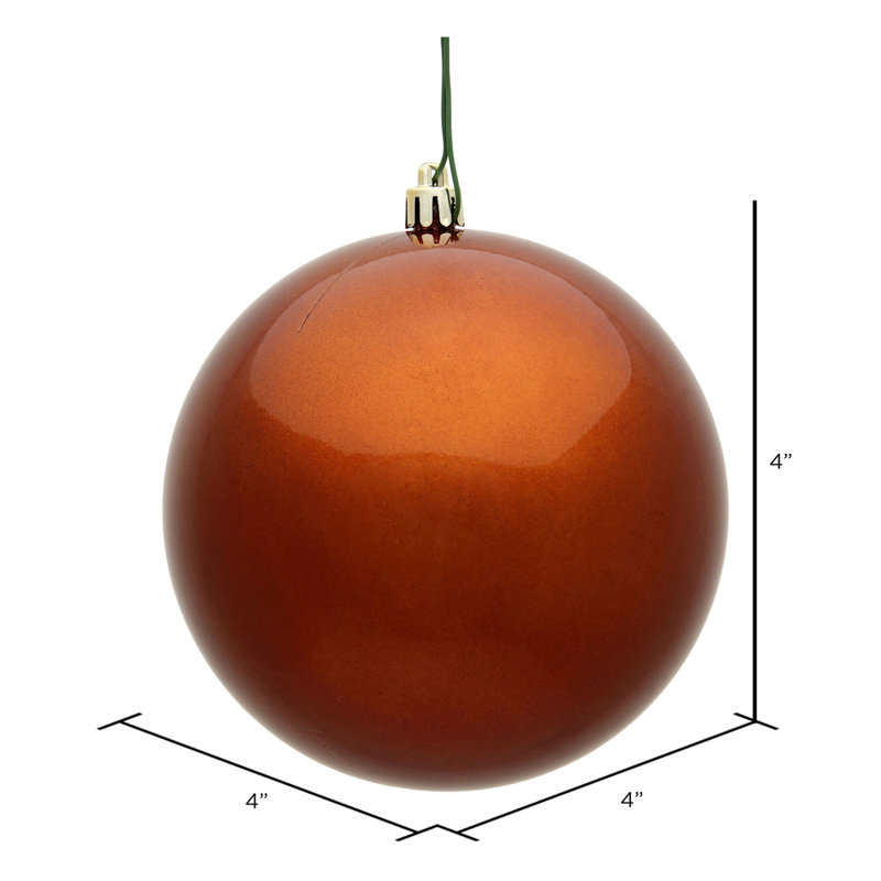 Ornement boule des Fêtes seulement, Cuivre, H 4 po x l 4 po x P 4 po