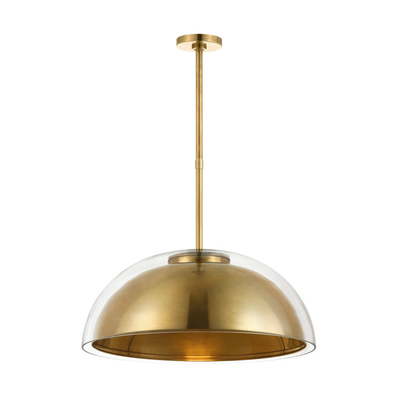 Lusi 1 - Light LED Pendant, Hand-Rubbed Antique Brass
