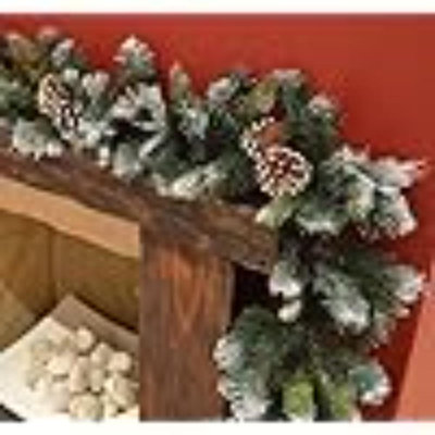 9Ft/270Cm Frosted Glacier Christmas Garland, Pine