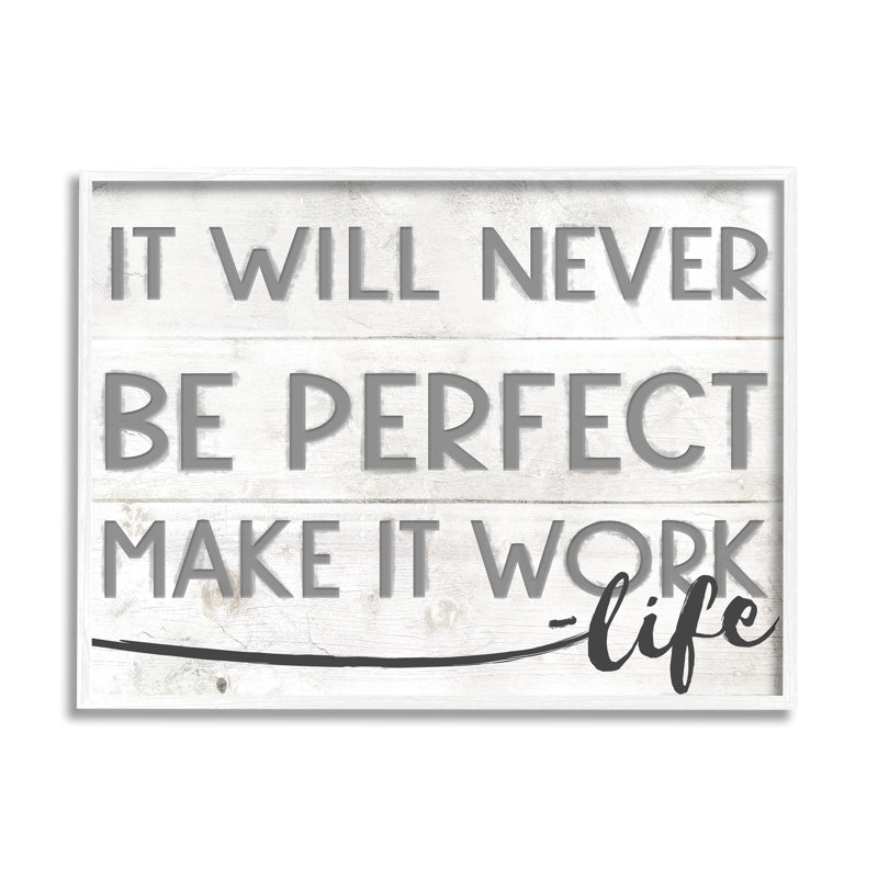 «Make It Work Inspirational Family Word Design», reproduction d'art textuel sur toile, H 24 po x l 30 po x P 1,5 po