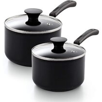 Kitchen Nonstick Saucepan Set - 1 Quart and 2 Quart Sauce Pan Set with Lid  - Mul