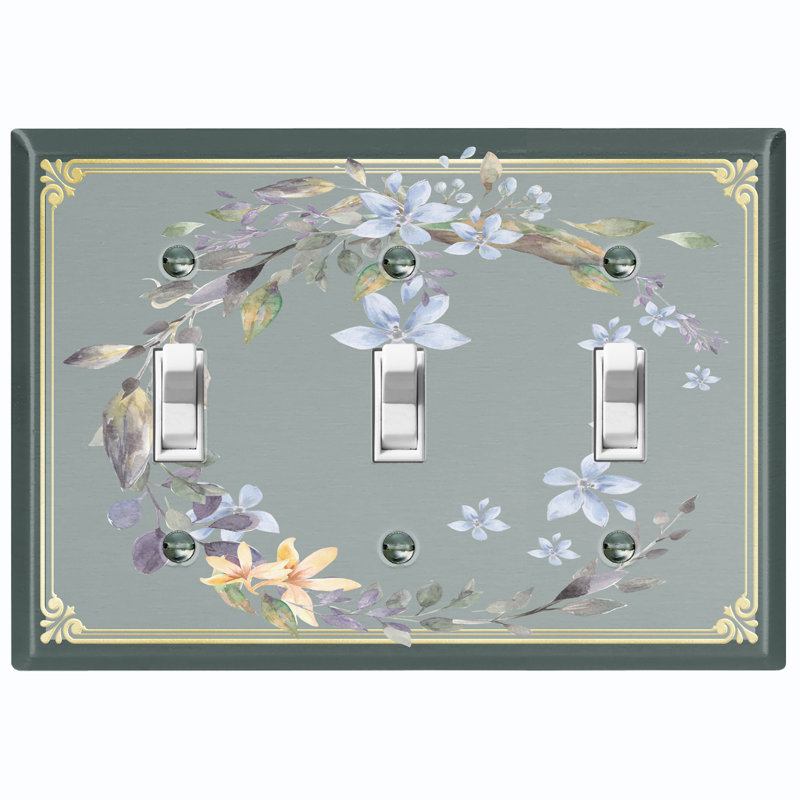 Patterned 3 - Gang Toggle Light Switch Standard Wall Plate