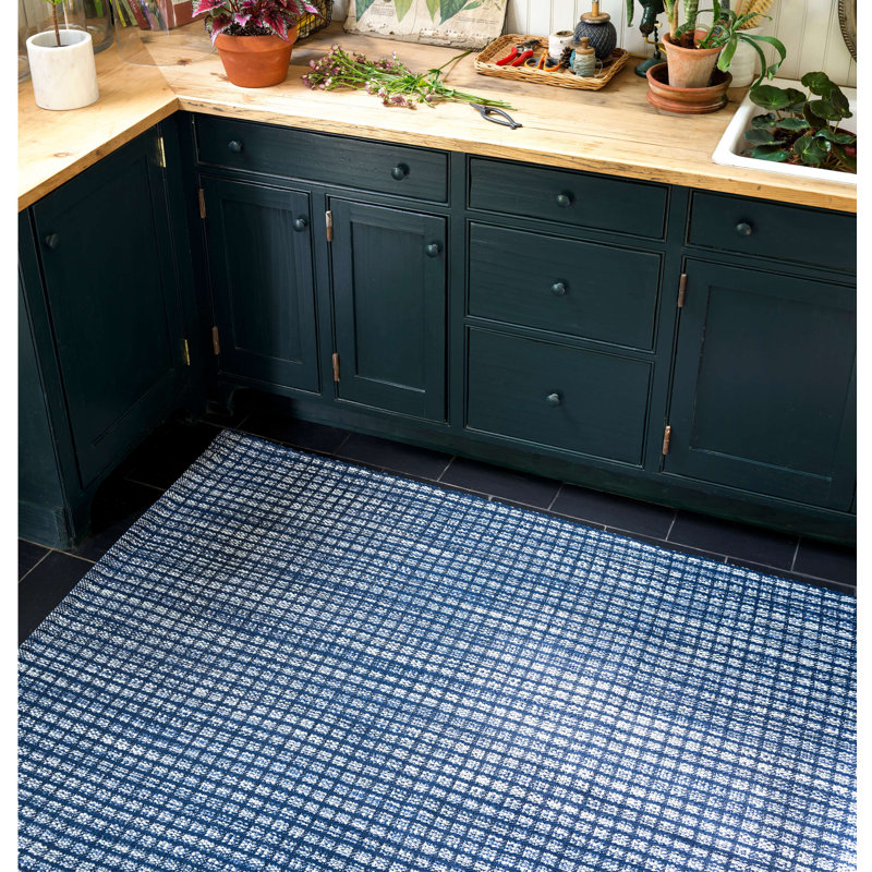 Coco Blue Handwoven Indoor/Outdoor Rug, Rectangle 7'6" x 9'6"