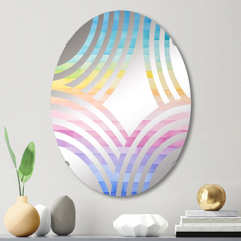 Miroir décoratif Rainbow Scenery Minimalisme Harmony - Baptist Fan | Ovale, 29,5 po x 19,6 po