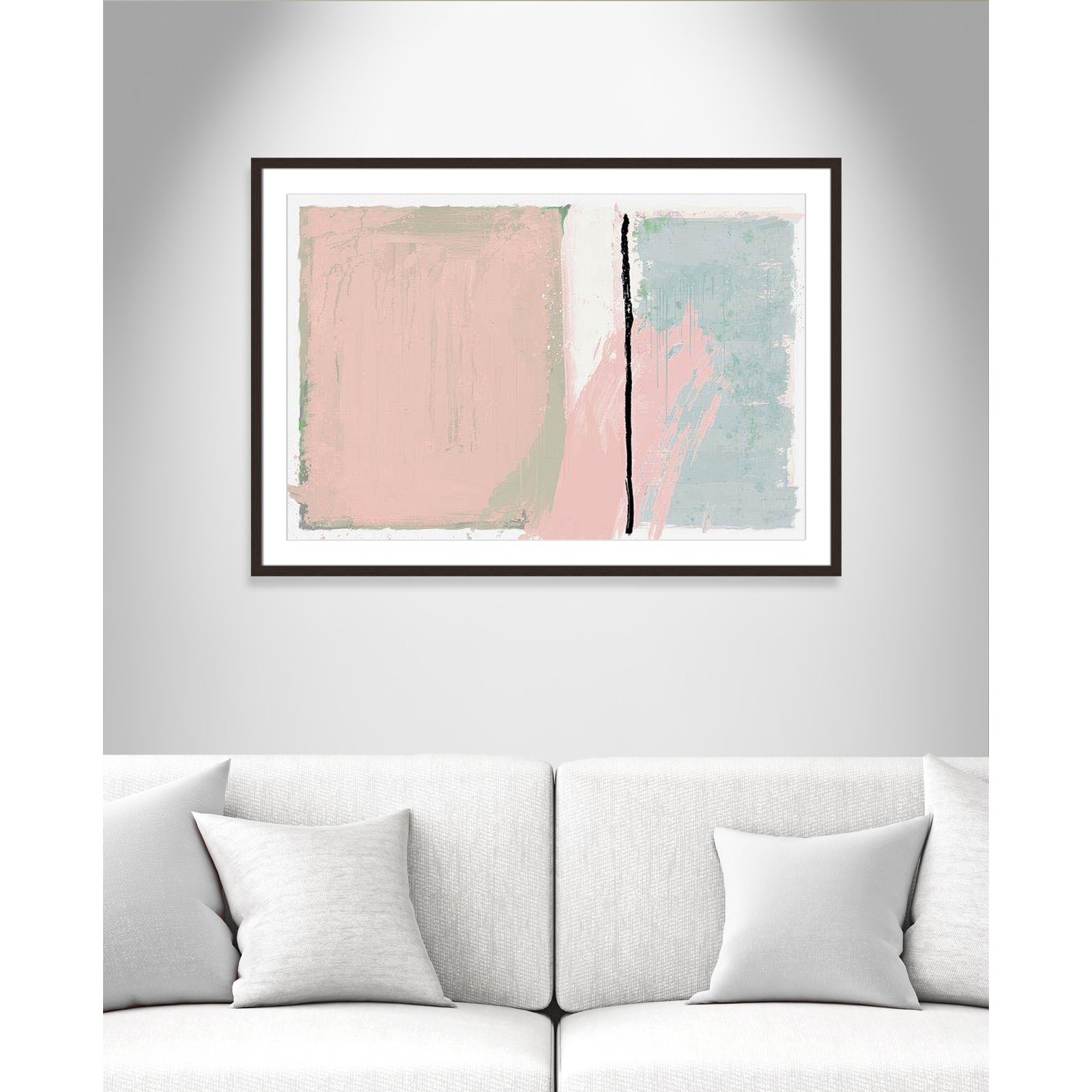 Pastel Opulance by Casa Fine Arts, White, Walnut Box Picture Framed, 29.5" H x 41.5" W x 1.25" D