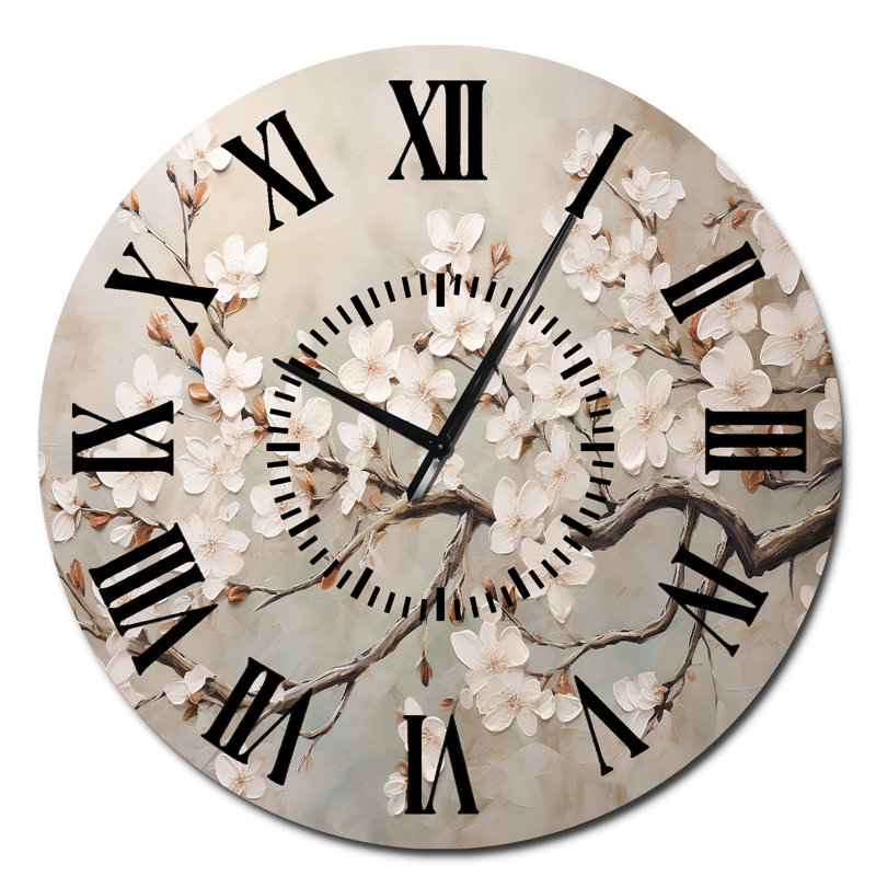 Horloge murale Cherry Blossom III - Minimalisme, Surdimensionné