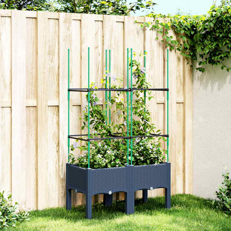 Akheel Elevated Planter, Blue Grey
